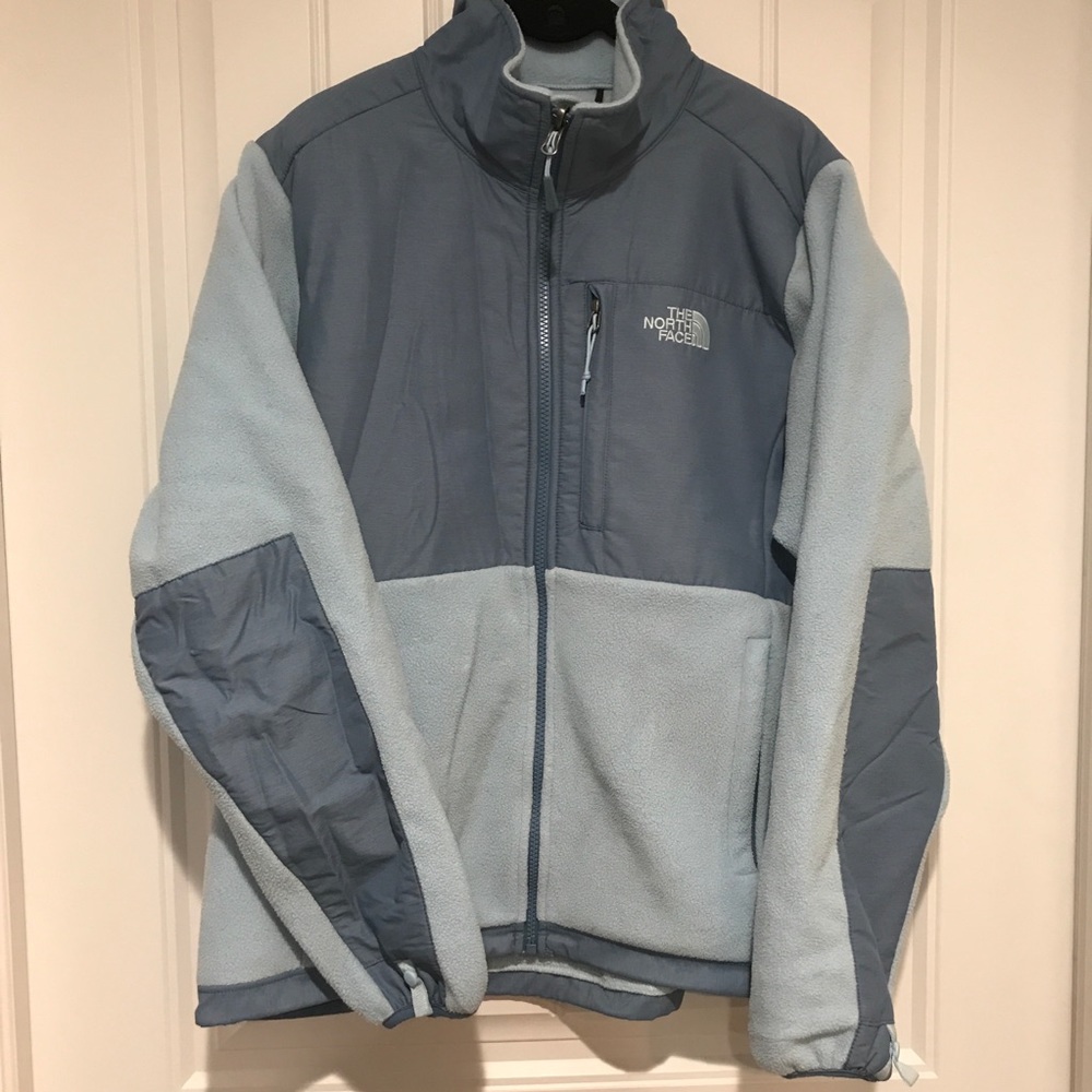 Women’s North Face Full Zip Fleece Polar Tech Blue & Gray Jacket - Size Large